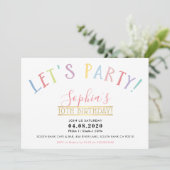 TWEEN BIRTHDAY PARTYパステルのカラーレットパーティー 招待状 (スタンド正面)