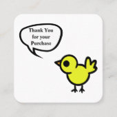 Tweet Bird Thank You Purchase Card スクエア名刺 (正面)