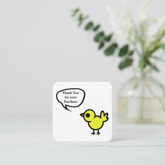 Tweet Bird Thank You Purchase Card スクエア名刺 (スタンド正面)