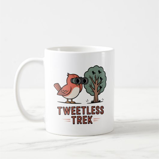 Tweetless Trek Mug – Funny Birdwatching Gift コーヒーマグカップ (左)