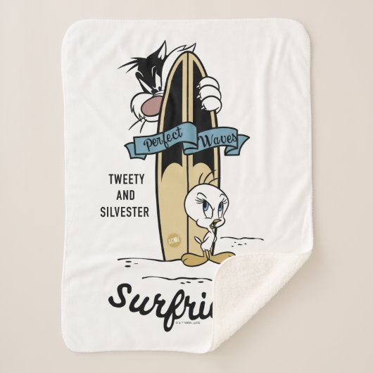 TWEETY™およびSYLVESTER™のサーフラー シェルパブランケット (正面)