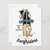 TWEETY™およびSYLVESTER™のサーフラー ポストカード (正面/裏面)