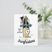 TWEETY™およびSYLVESTER™のサーフラー ポストカード (スタンド正面)