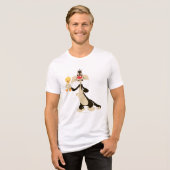 TWEETY™を使用したSYLVESTER™ トライブレンドTシャツ (正面全面)