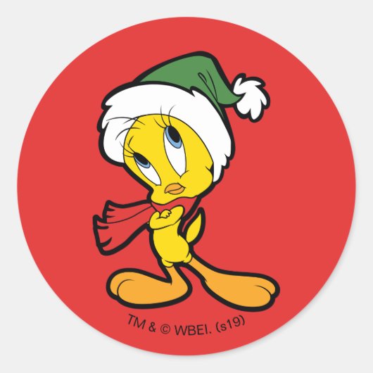 TWEETY™クリスマスの感想 ラウンドシール (正面)