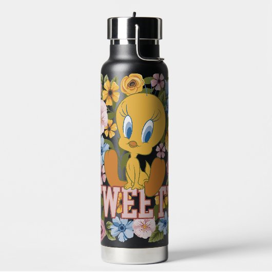 TWEETY™ フラワーステッチグラフィック ウォーターボトル (左面)