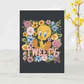 TWEETY™ フラワー刺繍グラフィック カード (黄色い花)