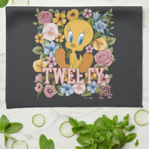 TWEETY™ フラワー刺繍グラフィック キッチンタオル