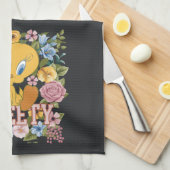 TWEETY™ フラワー刺繍グラフィック キッチンタオル (四つ折り)