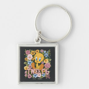 TWEETY™ フラワー刺繍グラフィック キーホルダー
