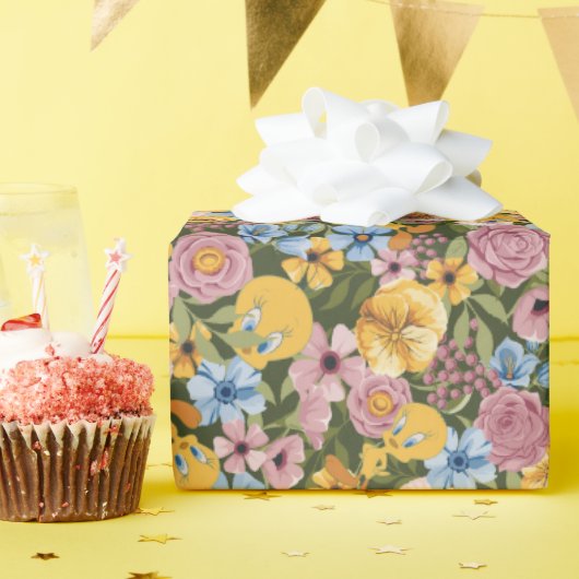 TWEETY™ フラワー刺繍パターン ラッピングペーパー (誕生日パーティー)