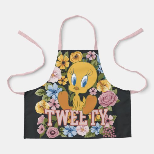 TWEETY™ フローラル刺繍グラフィック エプロン (正面)