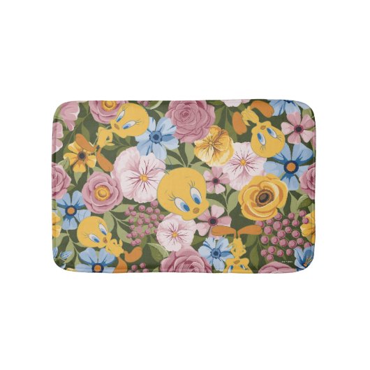 TWEETY™ フローラル刺繍デザイン バスマット (正面)