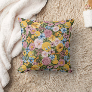 TWEETY™ フローラル刺繍風パターン クッション