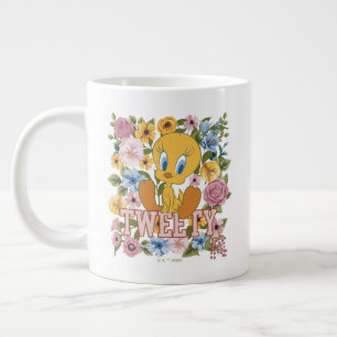 TWEETY™ フローラル刺繍 グラフィック ジャンボコーヒーマグカップ