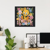 TWEETY™ フローラル刺繍 グラフィック ポスター (ホームオフィス)