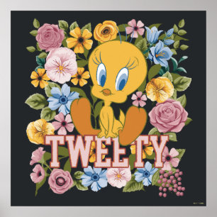 TWEETY™ フローラル刺繍 グラフィック ポスター