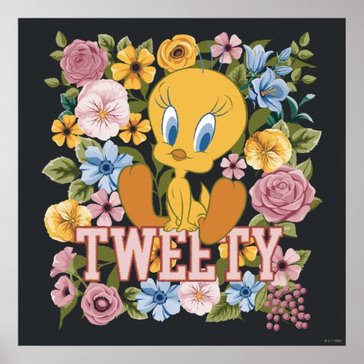 TWEETY™ フローラル刺繍 グラフィック ポスター (正面)