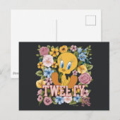 TWEETY™ フローラル刺繍 グラフィック ポストカード (正面/裏面)