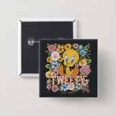 TWEETY™ フローラル刺繍 グラフィック 缶バッジ (正面&裏面)