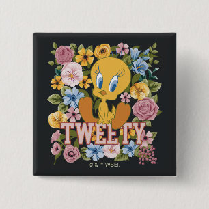 TWEETY™ フローラル刺繍 グラフィック 缶バッジ