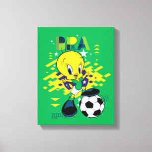 TWEETY™ ブラジル代表サッカーデザイン キャンバスプリント