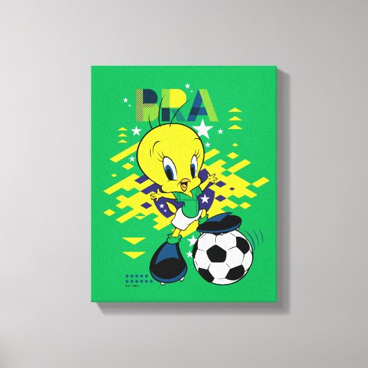 TWEETY™ ブラジル代表サッカーデザイン キャンバスプリント (正面)