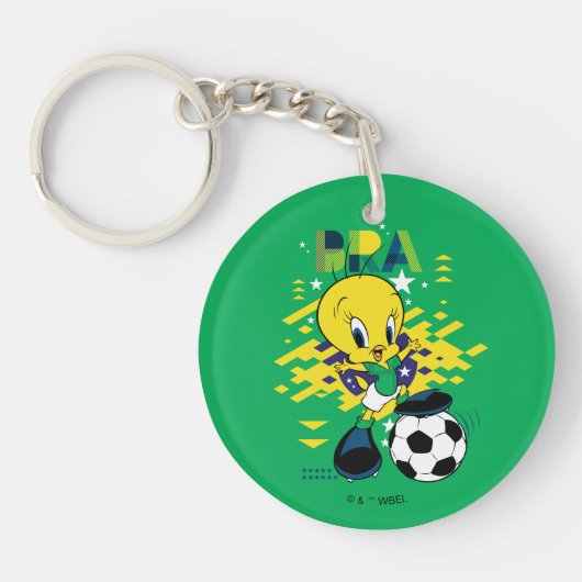 TWEETY™ ブラジル代表サッカーデザイン キーホルダー (正面)