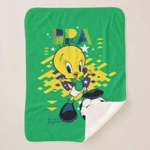 TWEETY™ ブラジル代表サッカーデザイン シェルパブランケット