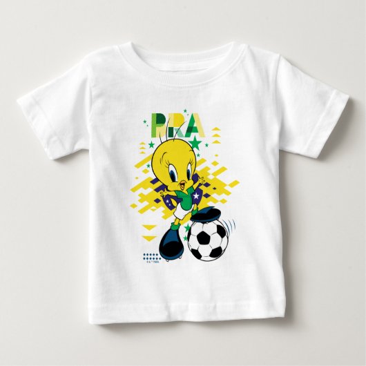 TWEETY™ ブラジル代表サッカーデザイン ベビーTシャツ (正面)