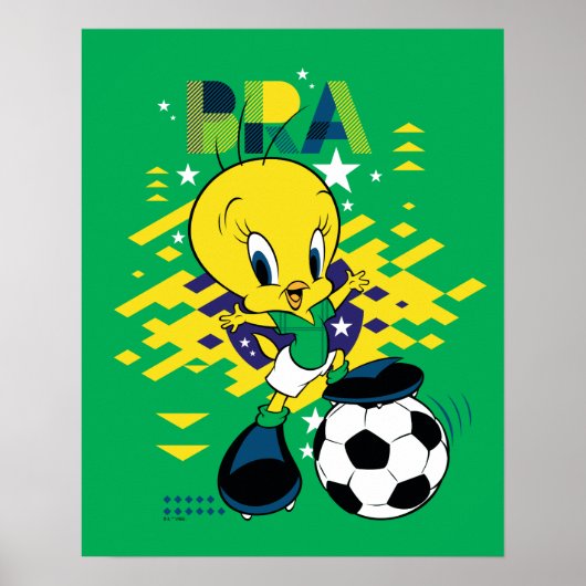 TWEETY™ ブラジル代表サッカーデザイン ポスター (正面)