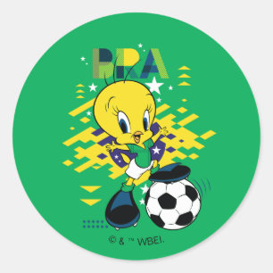 TWEETY™ ブラジル代表サッカーデザイン ラウンドシール