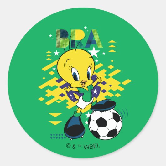 TWEETY™ ブラジル代表サッカーデザイン ラウンドシール (正面)