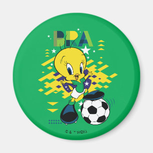 TWEETY™ ブラジル サッカー グラフィック マグネット