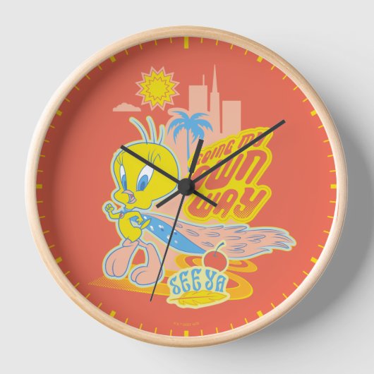 TWEETY™ – 自分の道を進む 壁時計 (正面)