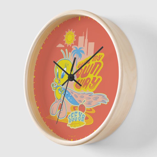 TWEETY™ – 自分の道を進む 壁時計 (傾斜)