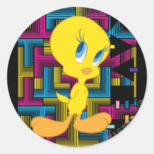 TWEETY™電子カラー ラウンドシール (正面)