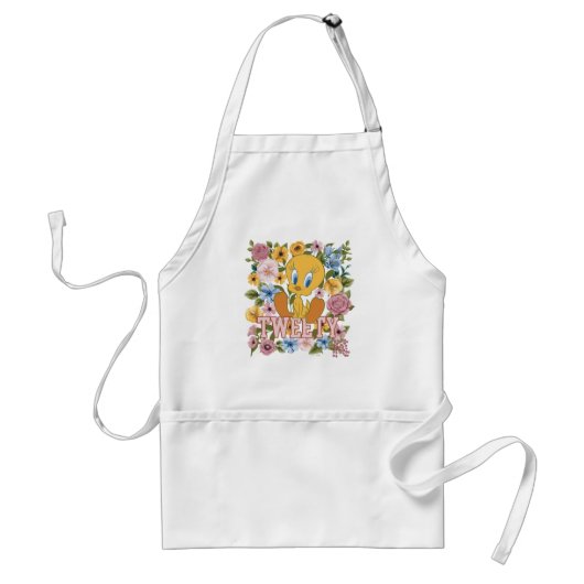 TWEETY™ Floral Embroidery Graphic スタンダードエプロン (正面)