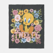 TWEETY™ Floral Embroidery Graphic フリースブランケット (正面)