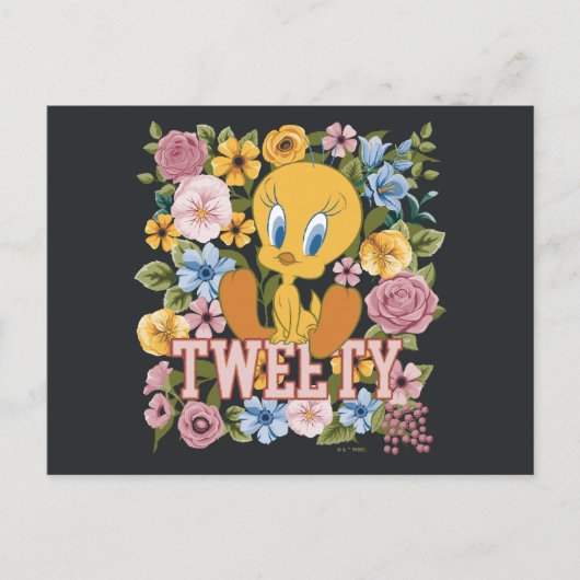 TWEETY™ Floral Embroidery Graphic ポストカード (正面)
