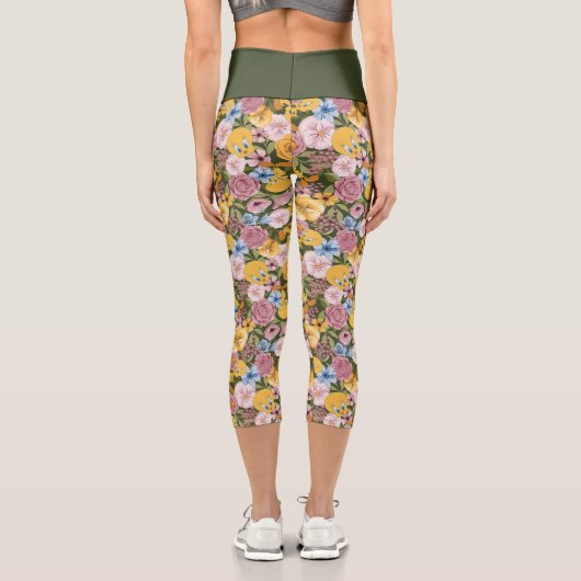 TWEETY™ Floral Embroidery Pattern カプリレギンス (裏面)