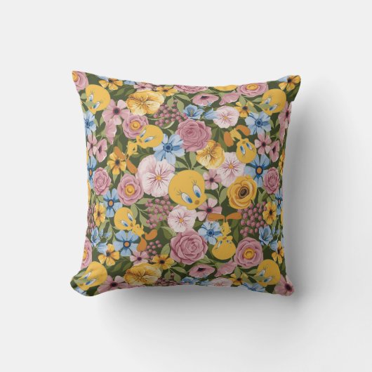 TWEETY™ Floral Embroidery Pattern クッション (正面)