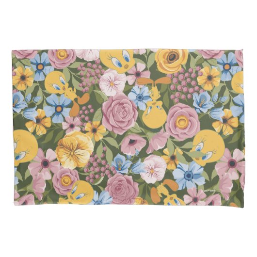 TWEETY™ Floral Embroidery Pattern 枕カバー (正面)