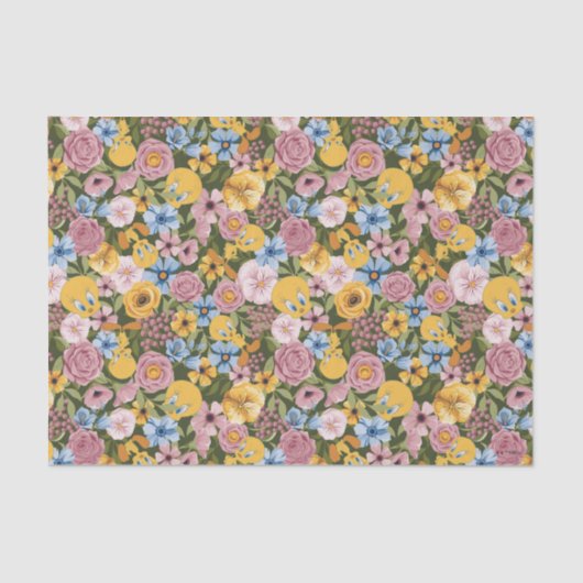 TWEETY™ Floral Embroidery Pattern 薄葉紙 (正面)