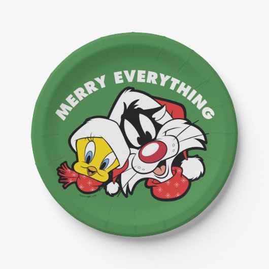 TWEETY™ & SYLVESTER™「メリーすべて」 ペーパープレート (正面)