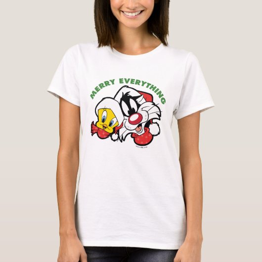 TWEETY™ & SYLVESTER™「メリーすべて」 Tシャツ (正面)