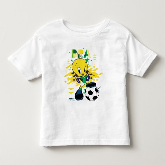 TWEETY™ Team Brazil Soccer Graphic トドラーTシャツ (正面)