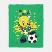 TWEETY™ Team Brazil Soccer Graphic フリースブランケット (正面)