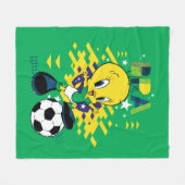 TWEETY™ Team Brazil Soccer Graphic フリースブランケット (正面(横))