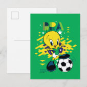 TWEETY™ Team Brazil Soccer Graphic ポストカード (正面/裏面)